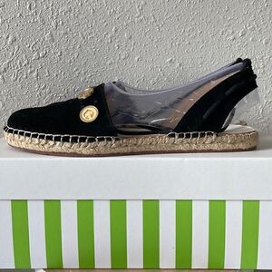 NIB C. Wonder Black Leather a suede Closed Toe Sandals Size 6.5M